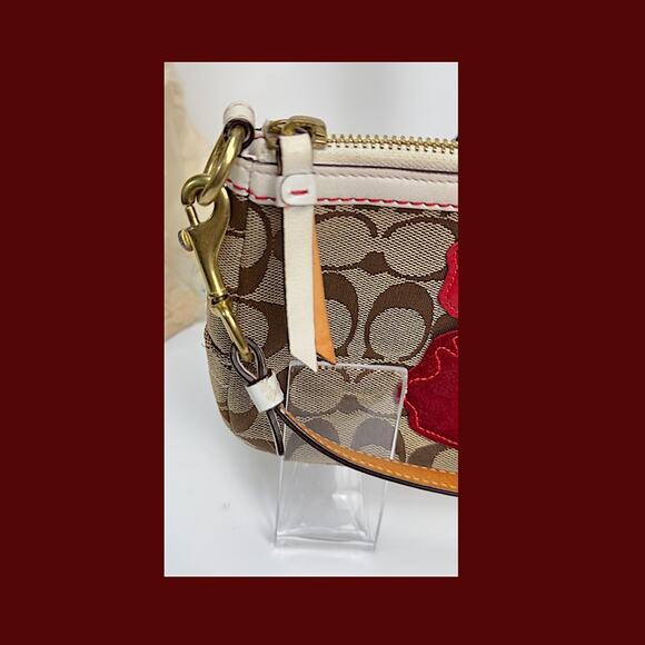 COACH Signature Poppy Flower Floral Demi Small Bag Clutch J05Q-6264 Limitd Editn - Picture 10 of 16